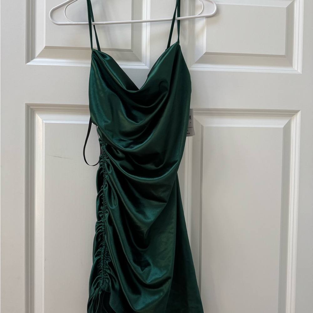 Elegant Green Draped Dress